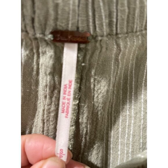 Free People WOMENS TROUSER RELAXED CASUAL SIZE S STRIPPED COTTON PANTS pockets - Picture 5 of 9